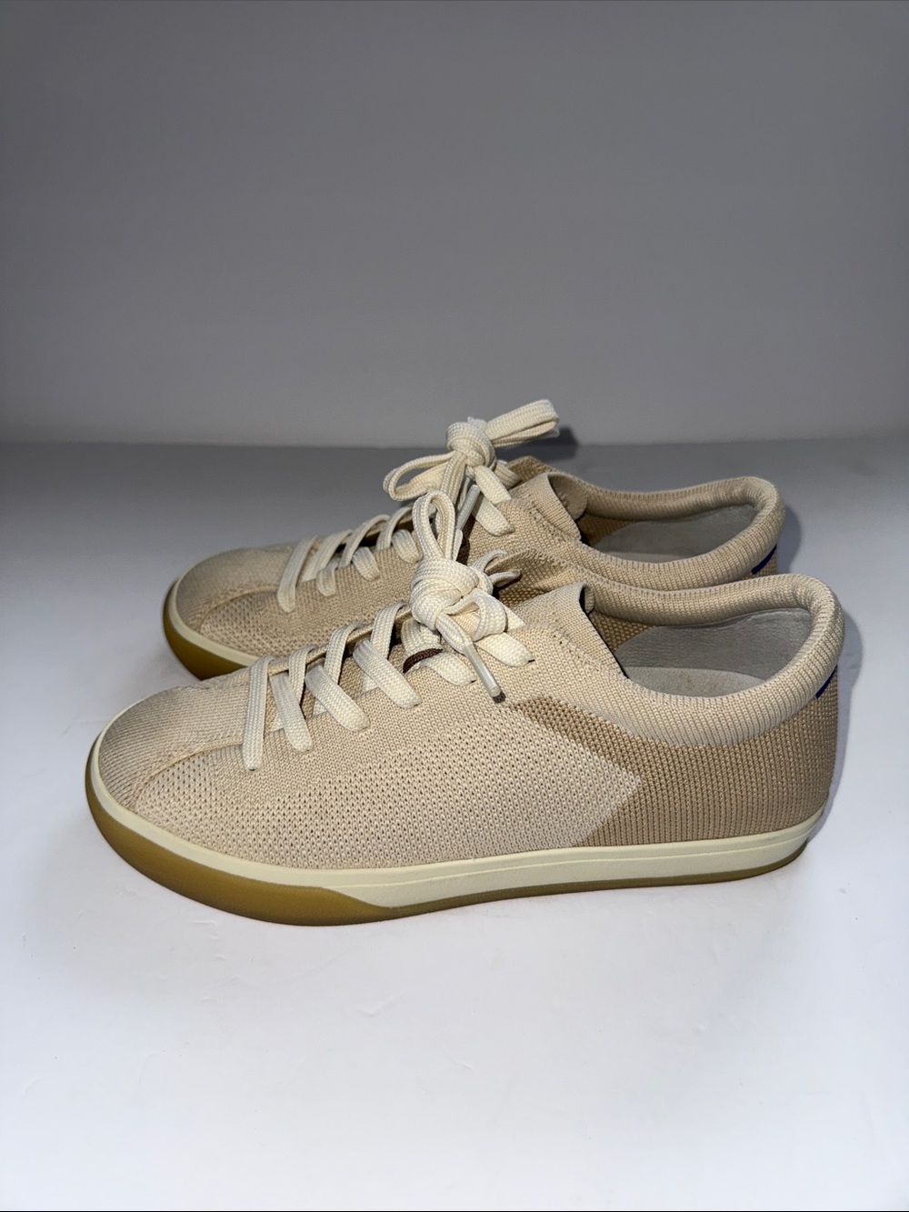 Rothy's Knit Lace-Up Sneakers - Beige - Picture 5 of 11